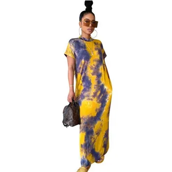 

African Dresses For Women New African Female Africa Clothing Fashion Africaine Robe Loose Long Maxi Dress Tie Dye Africa Robes