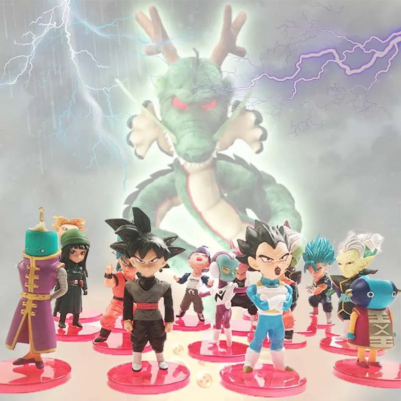 18 шт./лот 8 см Драконий жемчуг Супер Saiyan Goku Beerus Whis Vegeta Frieza Zamasu наборы фигурки модель