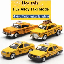 Big sale!1:32 alloy pull back taxi model,High simulation Ford,Lada model,musical&flashing,diecast metal toy model,free shipping