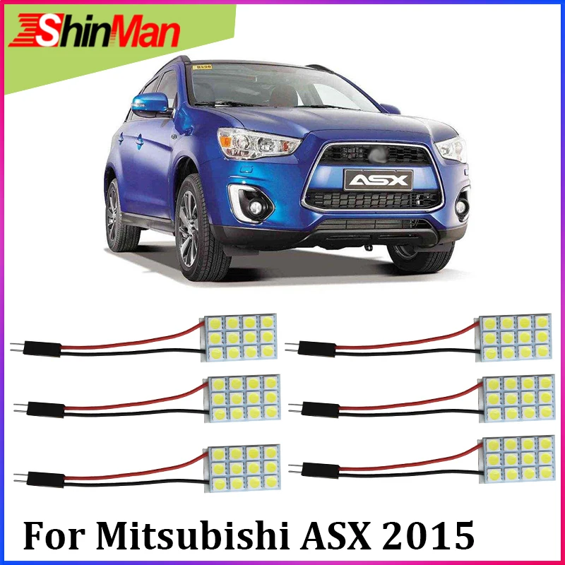 

ShinMan 6pcs Error Free LED Interior Light Kit Package For Mitsubishi Asx 2015 Accessories White Lamps