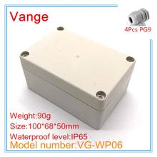 Скидка пакеты литья IP65 водонепроницаемый пластиковый корпус с 4 шт PG9 водонепроницаемый кабельный сальник 100*68*50 мм
