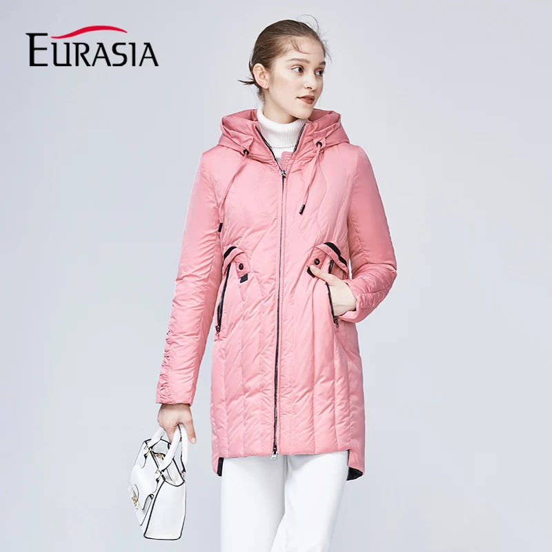 EURASIA Designer Brand 2018 New Women Winter Coat Full Hood Long Outerwear Keep Warm Parkas Lady Thick Jackets Red YD1863