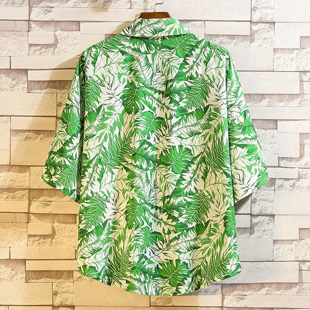 Мужская рубашка с коротким рукавом в гавайском стиле,, летняя рубашка, Camisa De Manga Corta Con Estampado Hawaiano Para Hombre