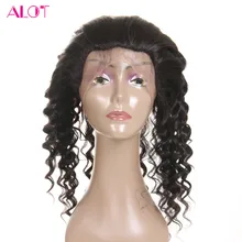 ALOT Peruvian Hair Pre Plucked 360 Lace Frontal Closure Loose Wave Non Remy Human Hair With Baby Hair Natural Hairline 10-20Inch