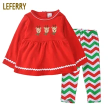 

Baby Girls Clothing Sets Cotton Infant Girls Clothing Spring Autumn Boutique Newborn Baby Clothes Red Dresses + Striped Legging