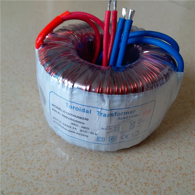 

24V 4.2A Toroidal transformer 96VA 220V input copper custom transformer for amplifier Voltage converter 220v to 24V