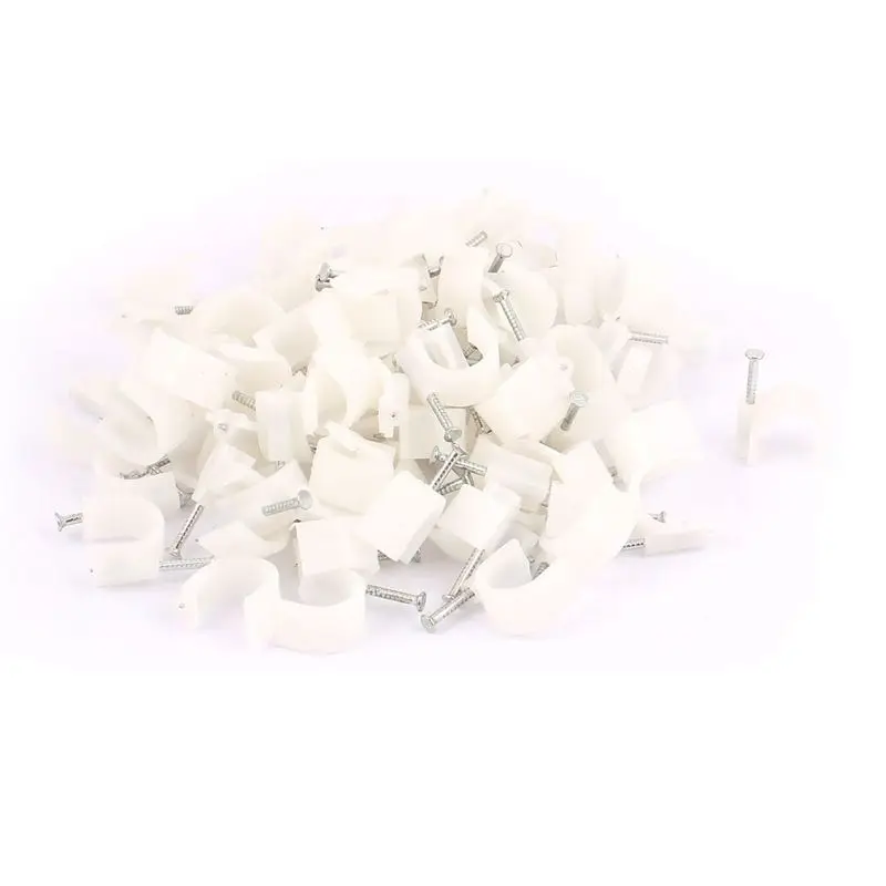 

100 pieces Wall bracket, 14 mm, clip-on electrical cable with fixing nail