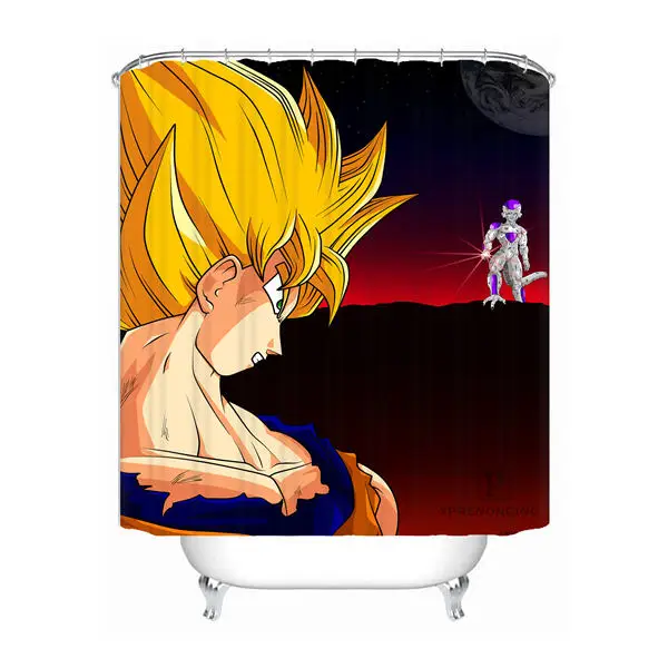 Custom Dragon Ball Z Battle Shower Bath Curtain Mildewproof Waterproof
