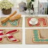 1Pcs Letter Pattern Kitchen Placemat Dining Table Mats Tea Coaster Cotton Linen Pads Bowl Cup Mats 42*32cm Home Decor MC0029 ► Photo 3/6