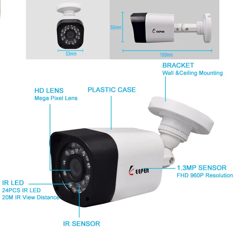 Хранитель камеры наблюдения 2MP 1080P AHD камера 20 м ночного видения аналоговая CCTV камера c 2 мегапикселя камера безопасности