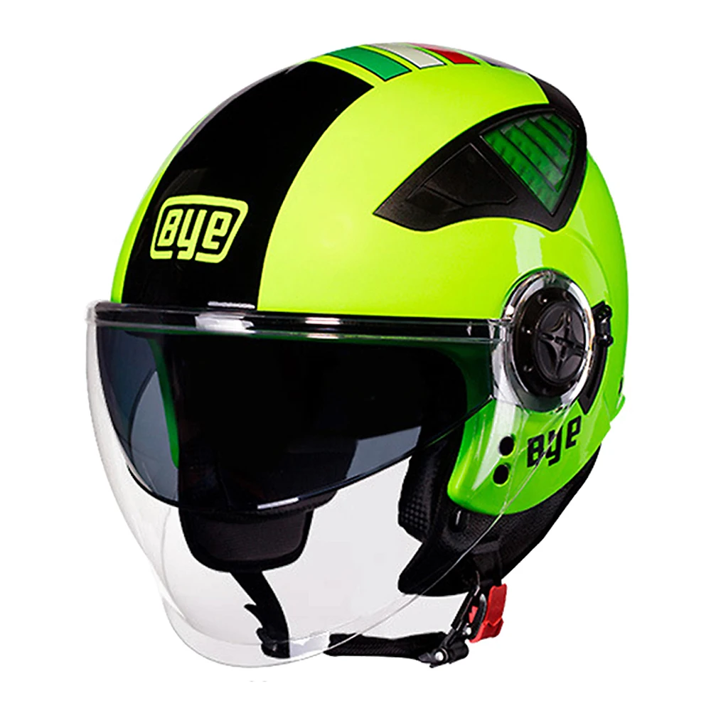 

BYE Motorcycle Helmet Retro Vintage Motorbike 3/4 Open Face Half Helmet Riding Cruiser Chopper Biker Cafe Racer Moto Helmet