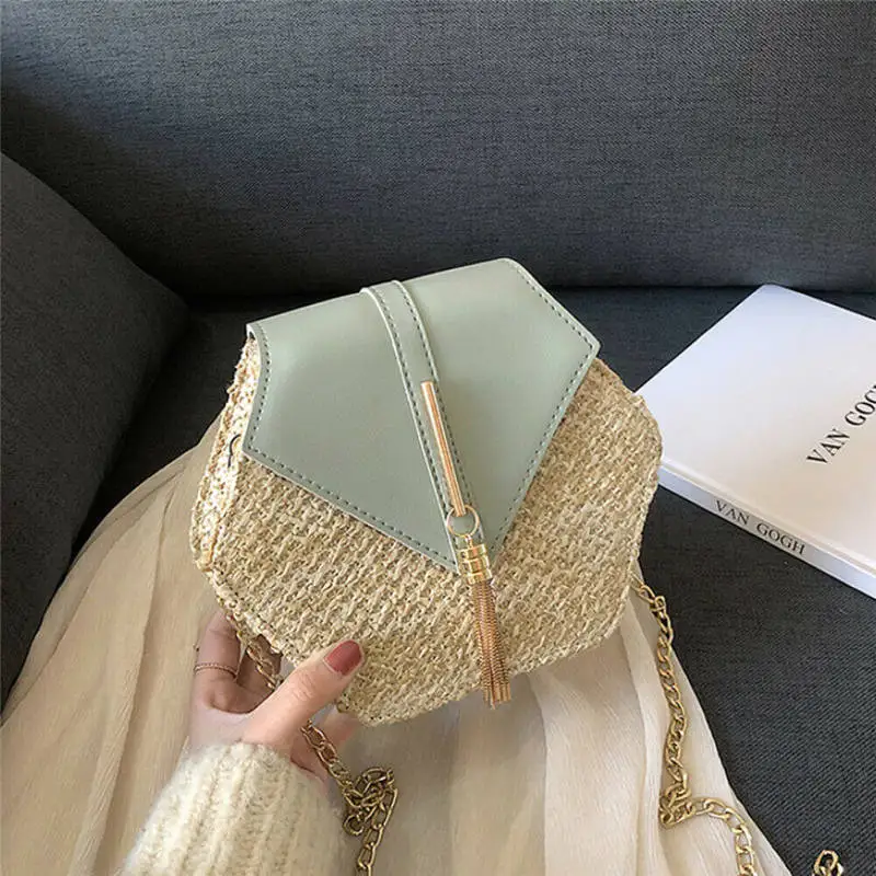 

2019 Fashion Designer Style Straw Bag Handbags Women Summer Rattan Bag Woven Beach Bohemia Shoulder Bags