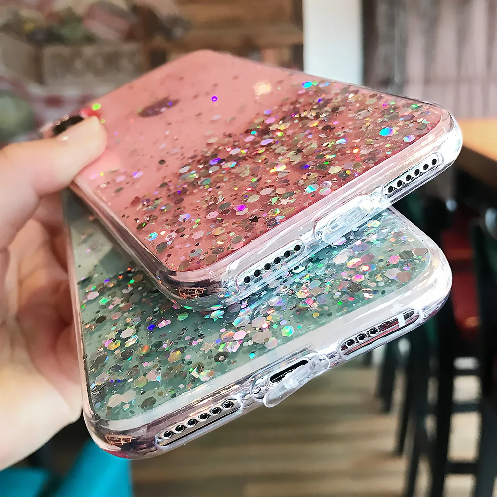 Модный блеск Bling Star чехлы для телефонов iphone 11 Pro MAX XS Max XR X 8 7 6 6splus Мягкий ТПУ блестящий Блестящий Прозрачный чехол