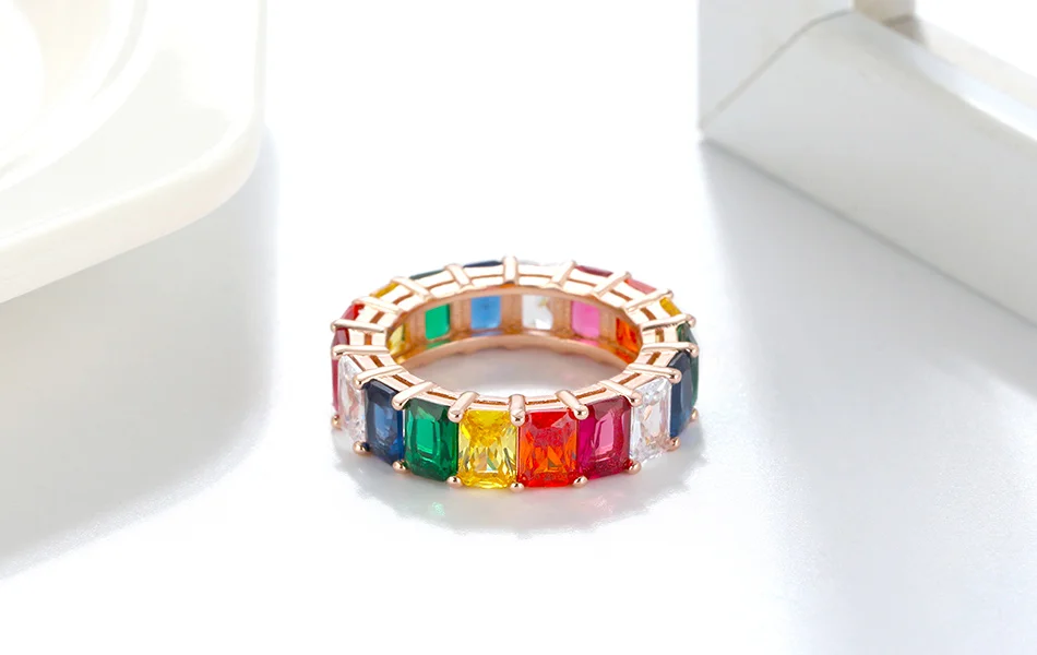 ORSA JEWELS радужные цветные кольца вечности для женщин классические обручальные кольца ручной работы женские модные ювелирные изделия OR146-M