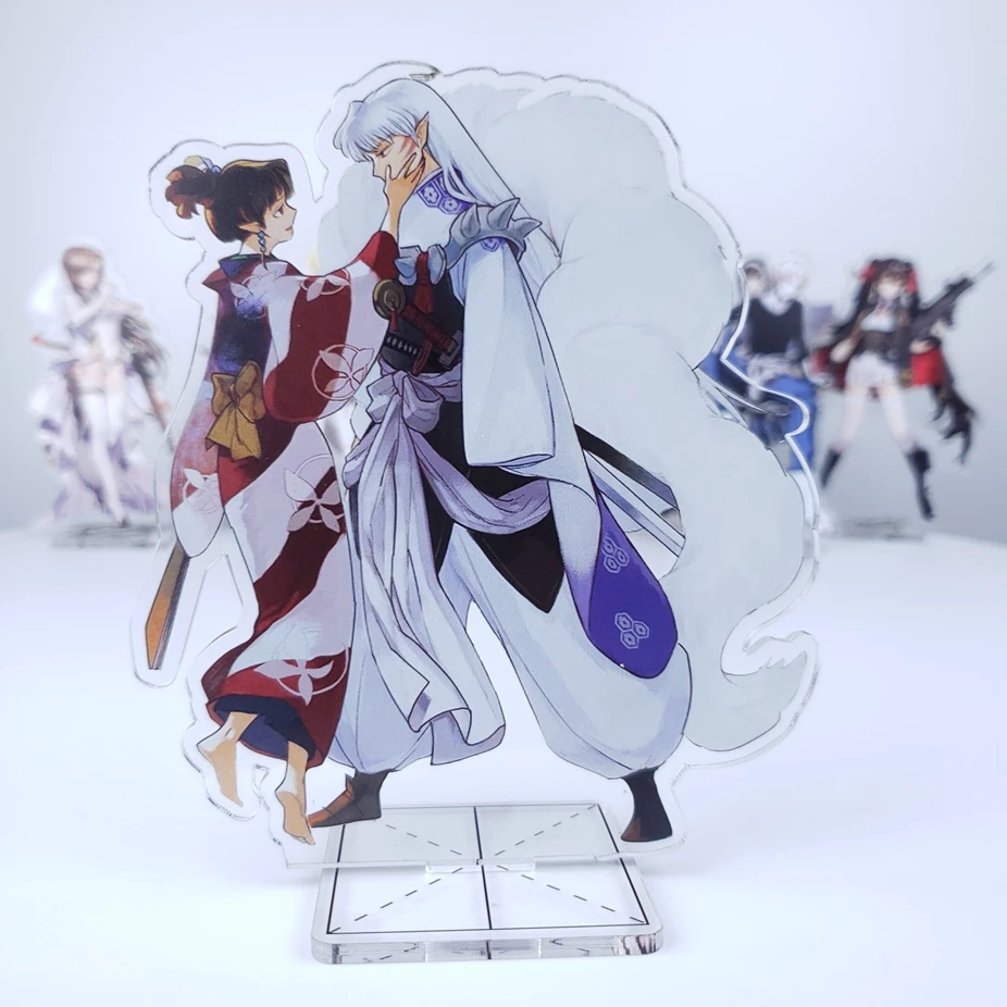

Anime Inuyasha Sesshoumaru Kikyo Higurashi Kagome Cosplay Desk Acrylic Desk Figure Stand Model Plate Decor Xmas Gift
