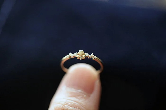 

ZHOUYANG Ring For Women Romantic Mini Star Cubic Zirconia Simple Style Light Gold Color Fashion Jewelry KBR080