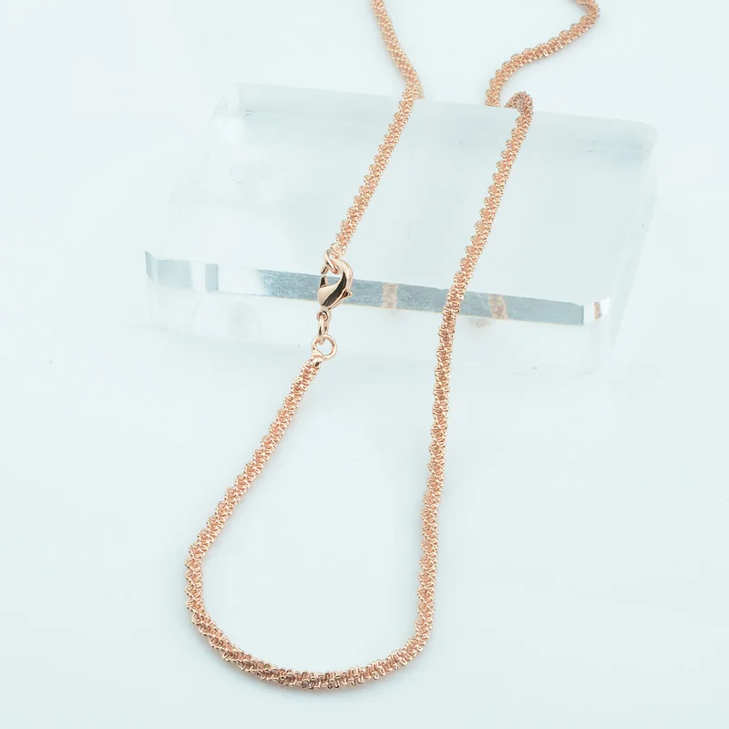 

2mm New Men Women Rose Gold Color Filled Link Chain Short Necklace 45cm 18inch