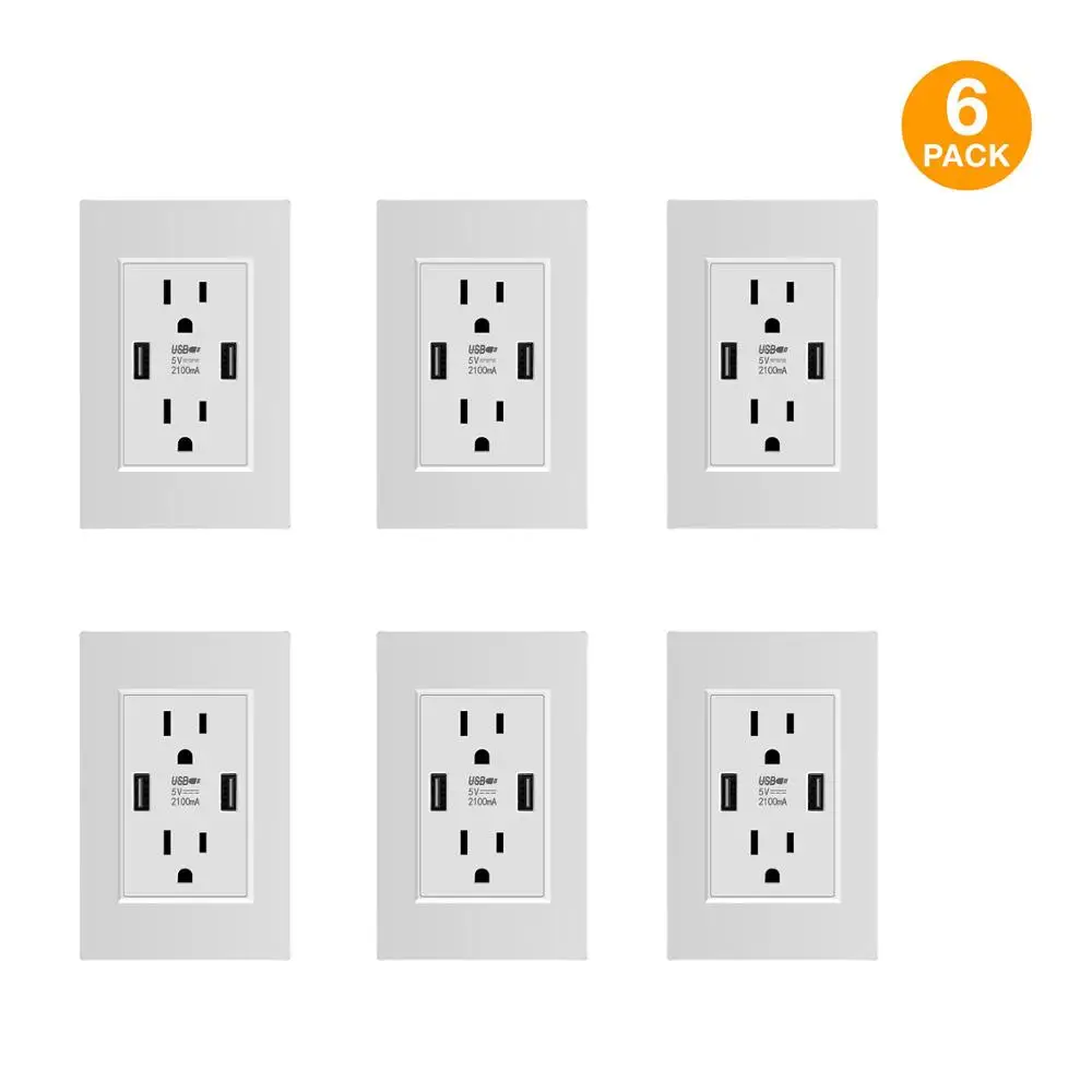 US Standard Dual USB Wall SocketDouble 2.1A
