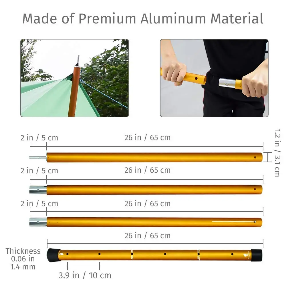 GeerTop Алюминий Регулируемый шест для палатки телескопическая брезент полюсов Кемпинг Аксессуары тент опорные стержни для приготовления пищи на воздухе гамак для путешествий