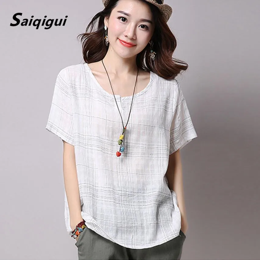 Aliexpress.com : Buy Saiqigui Plus Size Summer Style Women Blouses ...