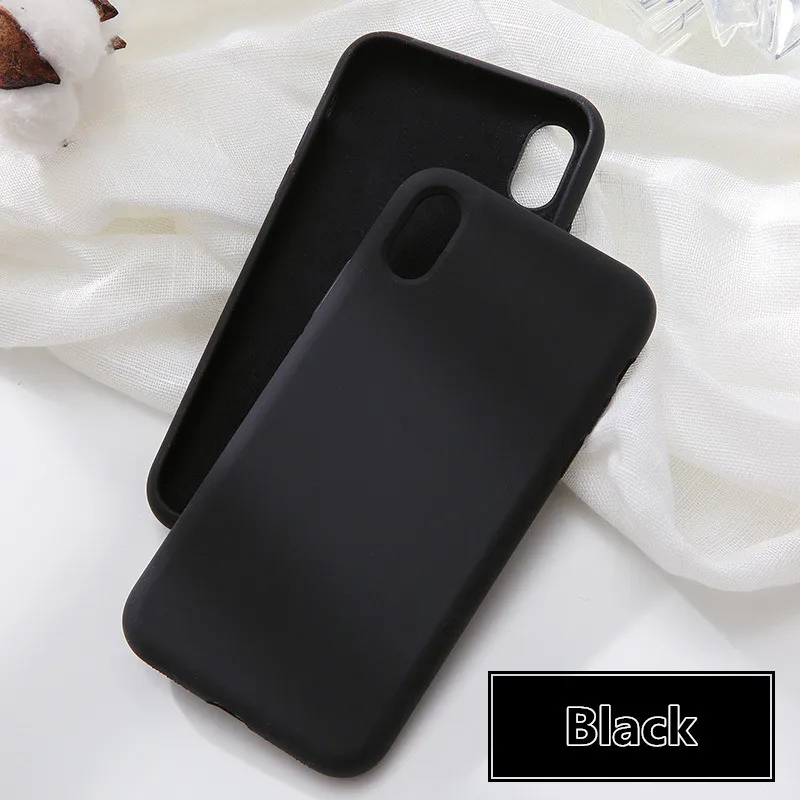 Original Simple Color Silicone Phone Case for iPhone 6 6S 7 8 Plus Cute Candy Color Soft Back Cover for iPhone XR XS Max Cases