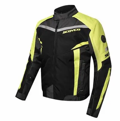 SCOYCO Мужское пальто, светоотражающая зимняя мотоциклетная куртка, куртка для верховой езды, рыцарская куртка с защитой от Краш, мотоциклетная теплая одежда JK92 - Цвет: Цвет: желтый
