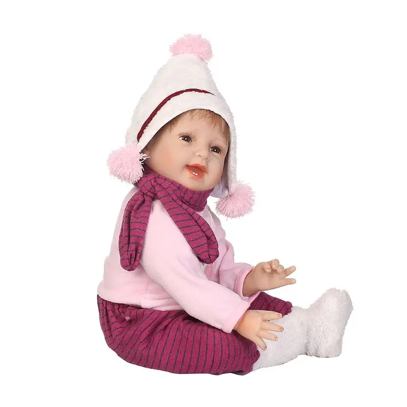 

55cm Silicon Smile Doll Pink Penguin Newborn Lifelike Baby Gifts Early Childhood