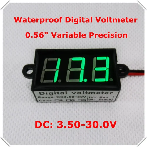 RD светодиодный дисплей цвета 0,5" точность переменной цифровой вольтметр DC3.5-30V автомобиля водонепроницаемый измеритель напряжения [4 шт./партия] - Цвет: green