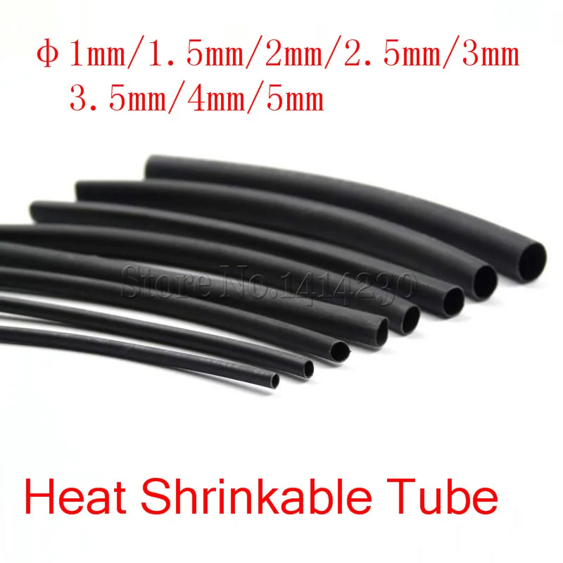 10 Sleeves Heat shrinkable sheath 2:1 1mm 2mm shrink Tube Cable PC 