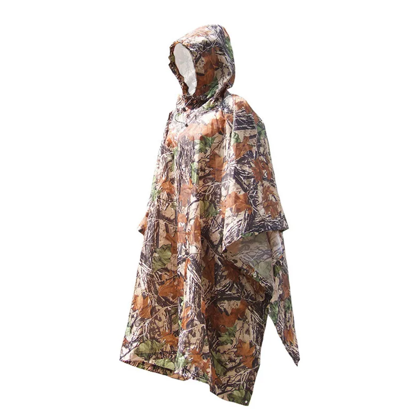 3 in 1 Raincoat Backpack Rain Cover Hood Hiking Rain Cover Poncho Waterproof Tent Outdoor Camping Tent Mat