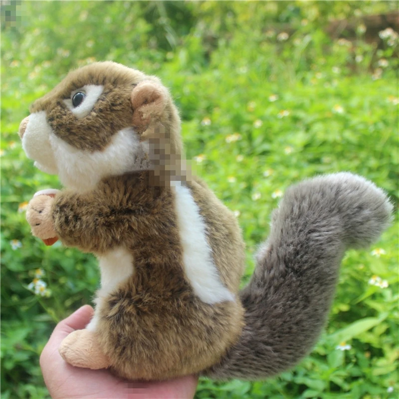 lovely simulation animal chipmunk plush doll mini animals Golden squirrel toy pet animal for baby gift 18cm DY50187(2)