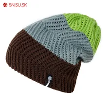 Зимняя вязаная шапка Женские шляпы Мужские кепки Лыжная шапка Теплая снежная повседневная шапка Лыжная шапка