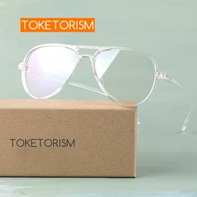 Toketorism прозрачные женские очки, мужские очки в стиле пилота, аксессуары для близорукости, оправы для очков 1342