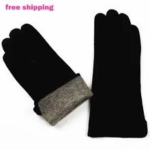 Женские Перчатки замшевые кожаные перчатки прямые стильные перчатки из овчины шерстяная подкладка весна и осень сохраняющие тепло