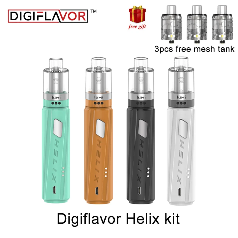 

Newest Digiflavor Helix starter kit with lumi tank powered by single 18650 battery Electronic cigarette kit for vape starter