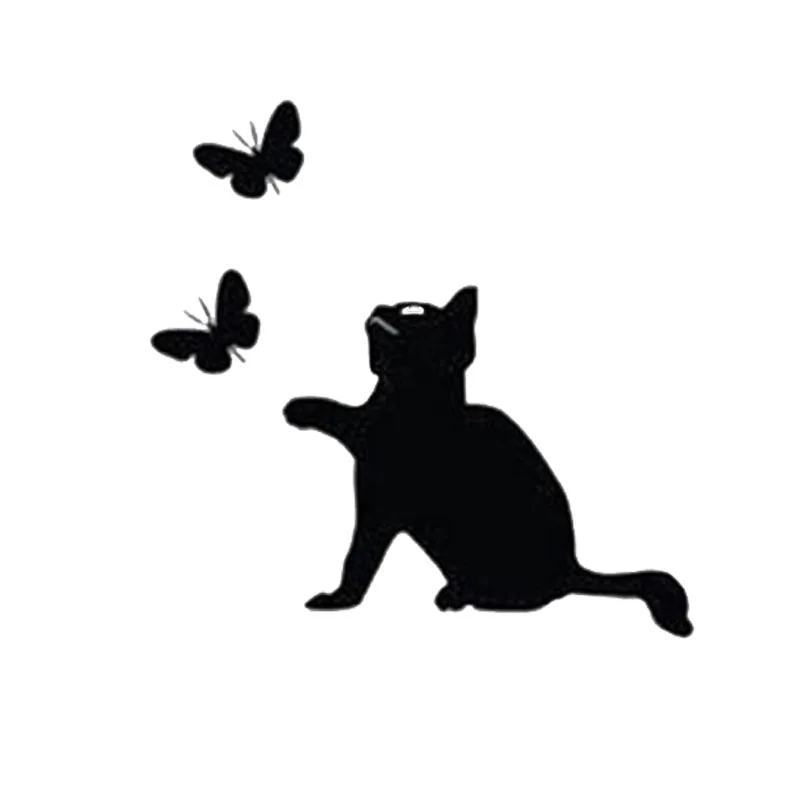 

14.5*14.5CM Funny Pet Cat Car Sticker Vinyl Fation Lovely Car Styling Motorcycle Decorative Stickers Black/Silver S1-0085
