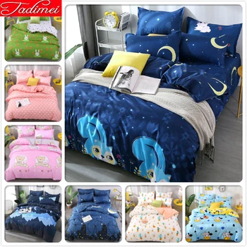 

Kids Child Soft Cotton 3/4 pcs Bedding Set Single Twin Full Double Queen King Size Quilt Comforter Duvet Cover Bedspread 150x200
