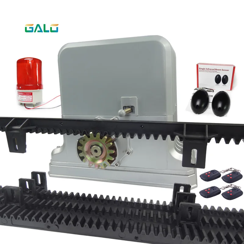 

Automatic Sliding Electric Gate Opener 1800KG Automatic Motor Remote Kit Heavy Duty 6m rack infrared photocell alarm lamp