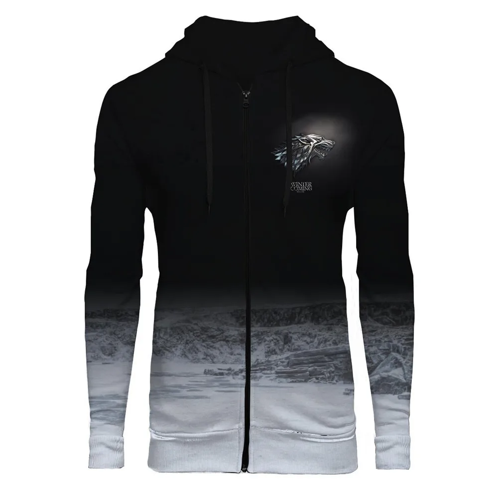 

Game of Thrones Season 8 Iron Throne Cosplay Hoodies Sweaters Zipper Polyester Long Sleeves Unisex Casual Jacket Costumes Tops