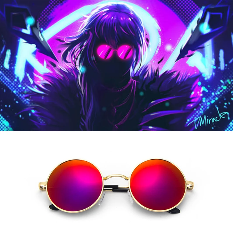 Cosplay&ware Game K Da Kda S8 Cosplay Evelynn Red Sunglasses Glasses Prop Akali Ahri Kaisa -Zentai shop online