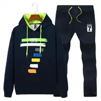 ブランド暖かいスポーツスーツ男性冬服フード付き汗スーツ男性セットトラックトラックスーツスポーツウェアビッグサイズ M-4XL グレー卸売