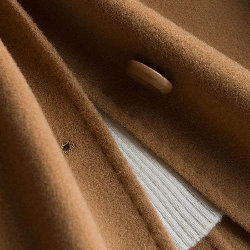 Manteau V 1712 Camel Automne Unique Femmes Laine Bas midnight Poitrine Long Double Blue Hiver Tournent Couche Sur Col 2017 Pure Vers Les Le ZRHTYqY