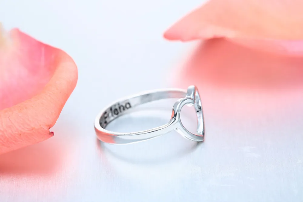 Cxwind сердце с надписью Best Friend кольцо в форме сердца обещаемый Штабелируемый браслет любовь кольца для женщин вырез сердце ювелирные изделия Прямая