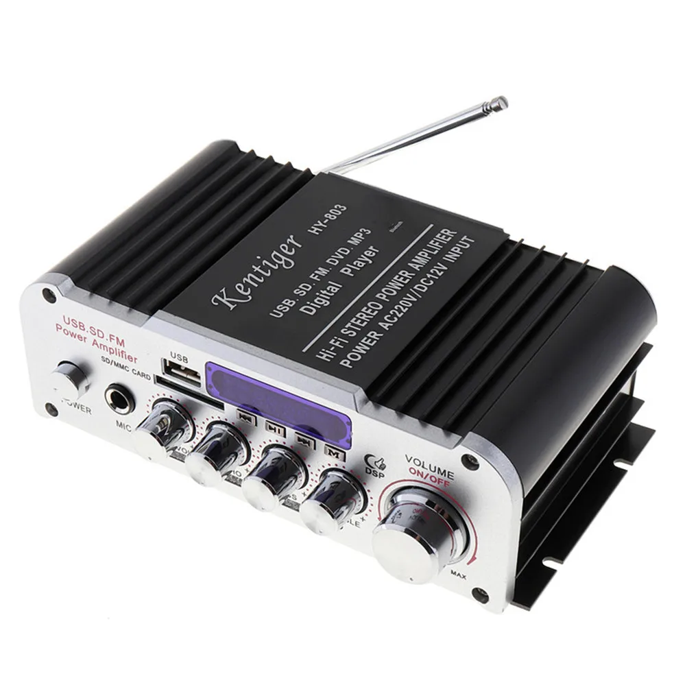 2CH Универсальный Hi Fi Bluetooth автомобильный аудио усилитель мощности FM радио плеер с