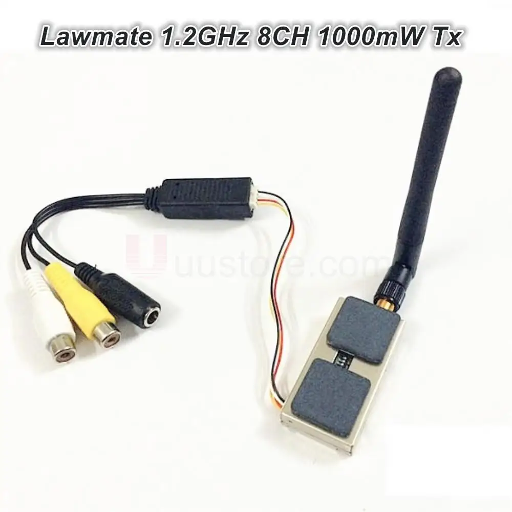 Long Range FPV Lawmate 1.2GHz 8CH 1000mW Wireless AV Transmitter VTX TM