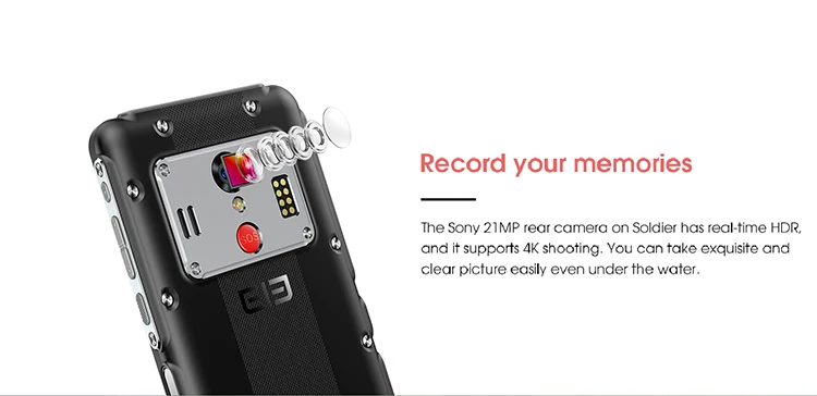 ELEPHONE Soldier 4GB RAM 64GB ROM Helio X25 MTK6797T 2.5GHz Deca Core 5.5 Inch Corning Gorilla Glass 3 2K Screen  Support Side Fingerprint Unlock NFC SOS Gravity Induction Android 8.0 IP68 4G LTE Smartphone
