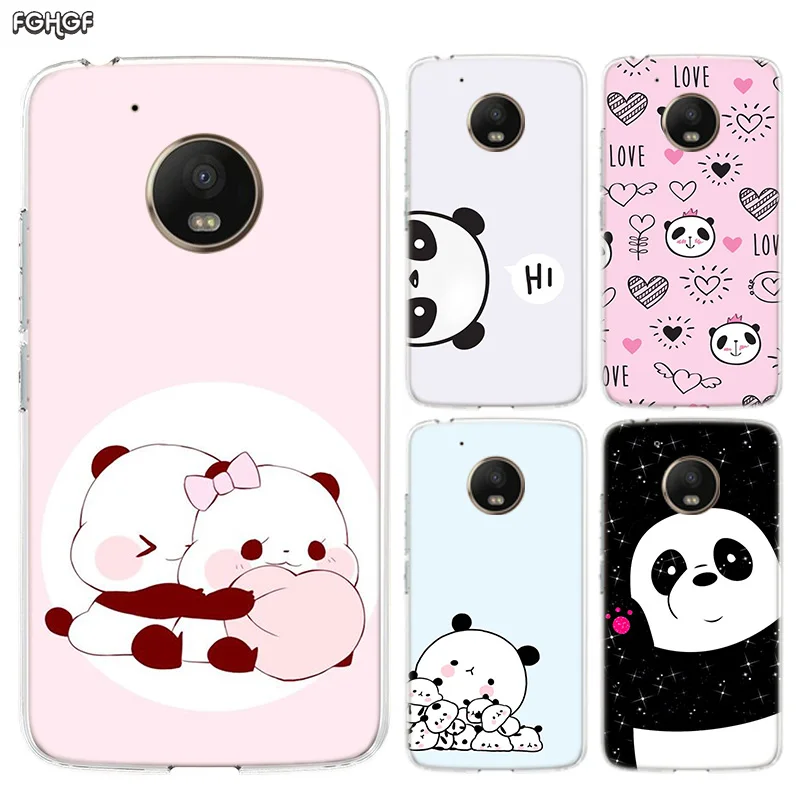

Cute Cartoon Panda Silicone Hull Shell Back Case For Motorola MOTO G7 G5 G5S G6 E4 E5 Plus G4 Play Riverdale Cover