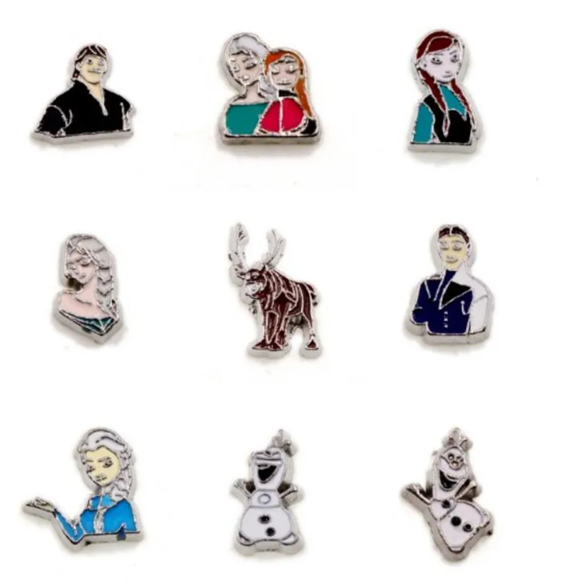 

10pcs Mixed olaf cartoon charms floating locket living charms for floating living memory locket wholesales new