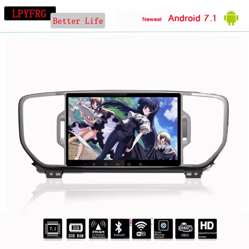 Perfect Android 9.0 4GB 1024x600 Car DVD GPS for Kia Sportage 2016 2017 Head Unit GPS Tape Recorder with Stereo Radio Steering wheel Map 3