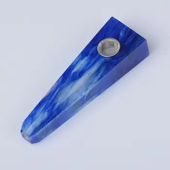 

blue smelting quartz crystal tobacco wand stone square smoking pipes mineral crystals 1pcs